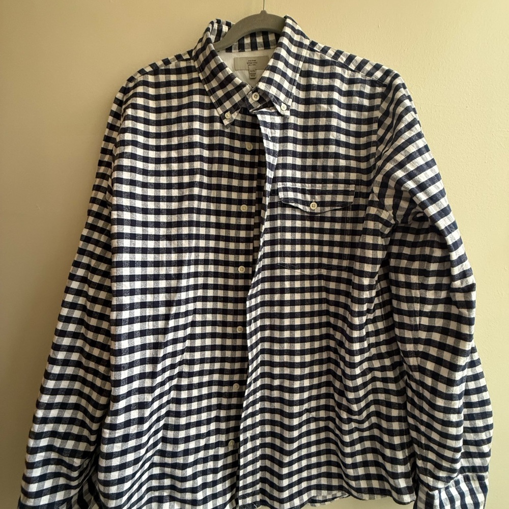 Jack Spade Flannel Blue and White Plaid Shirt